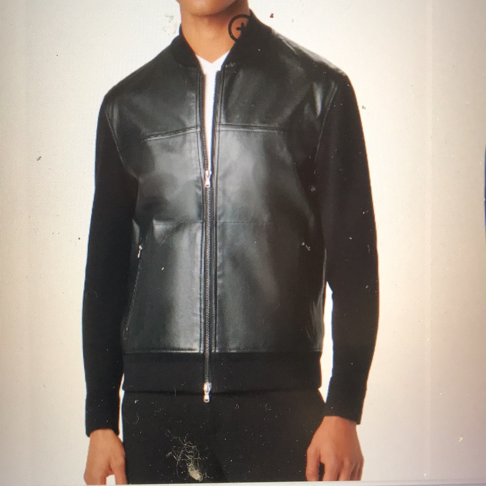 NWOT - Black leather front cartigan